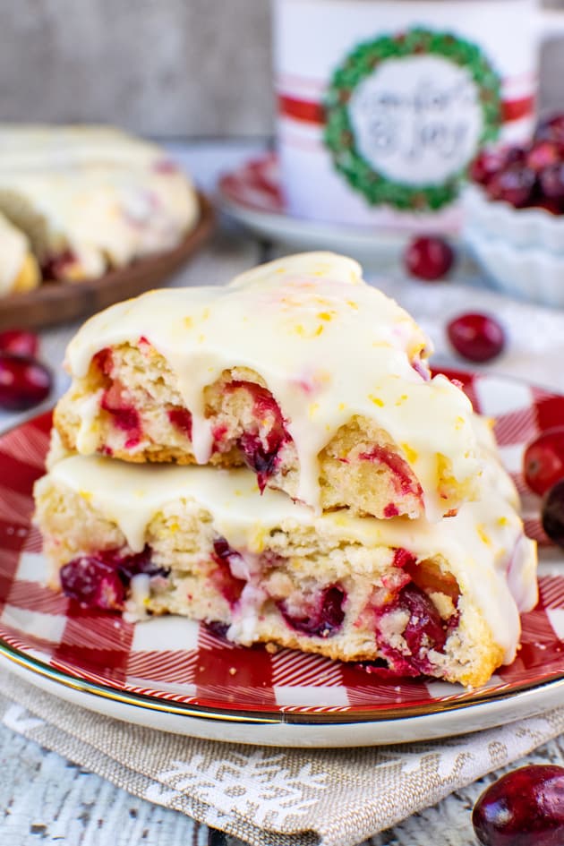 Glazed Cranberry Orange Scones Recipe - Food Fanatic