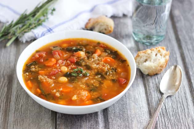 Quinoa Chickpea Spinach Soup Recipe - Food Fanatic