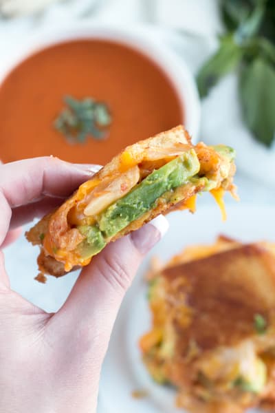 File 3 Avocado Kimchi Grilled Cheese with Thai Spiced Tomato Soup