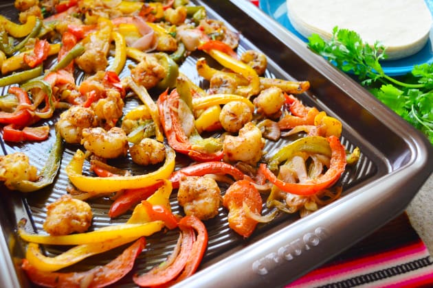 Sheet Pan Citrus Rock Shrimp Fajitas Image