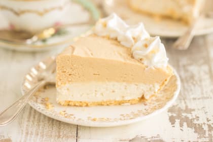 Double Layer No Bake Peanut Butter Cheesecake