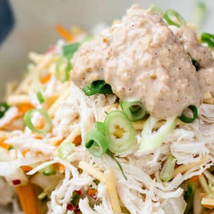 Asian chicken salad with sesame dressing photo
