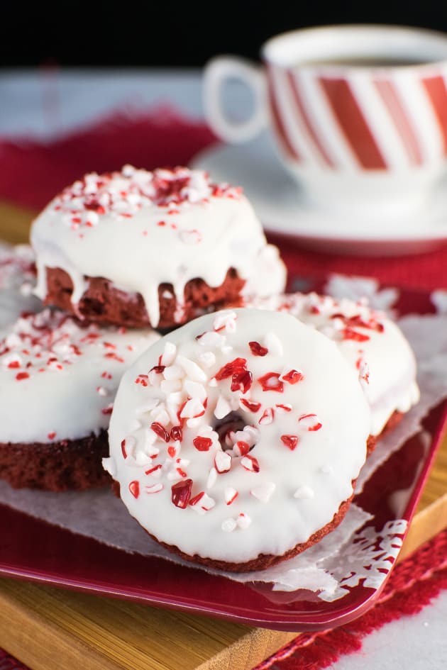 Red Velvet Peppermint Donuts Picture