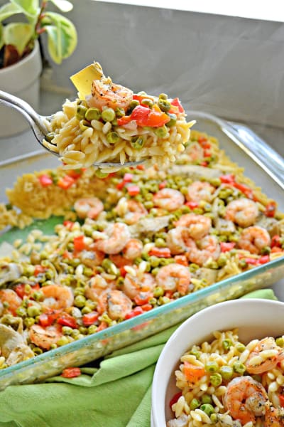 File 1 One Pan Lemon Artichoke & Shrimp Orzo