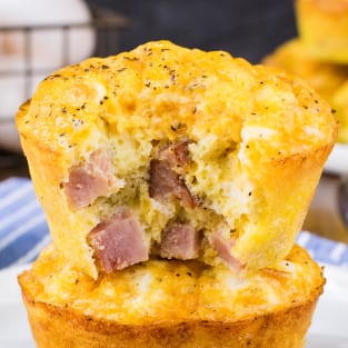 Baked ham and cheese egg muffins photo