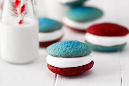 Red, White, and Blue Whoopee Pies