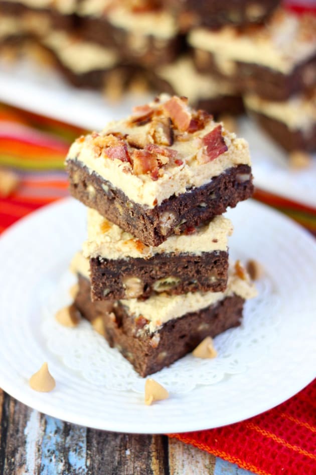 Banana Brownies with Peanut Butter Frosting - Food Fanatic