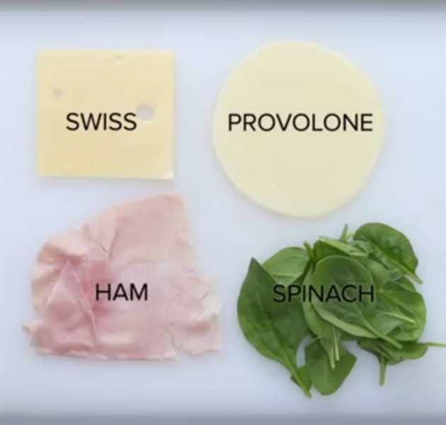 Cheese, Ham, and Spinach