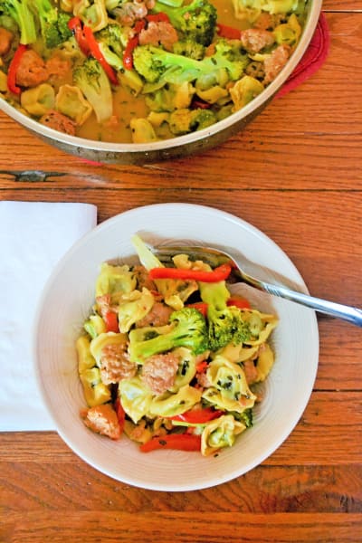 Sausage Broccoli Tortellini Skillet Recipe - Food Fanatic