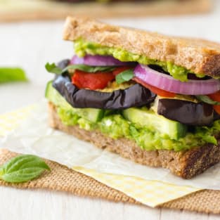 Broiled eggplant sandwich photo
