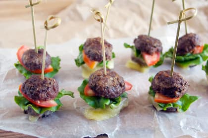 Meatball Sandwiches on a Stick