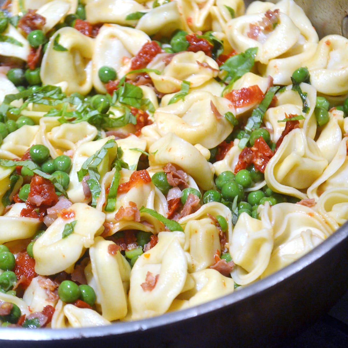 Tortellini With Peas And Prosciutto Recipe Food Fanatic