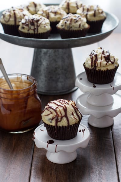 Fudge-Stuffed Chocolate Chip Cupcakes Picture