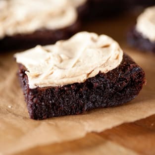 Peanut butter frosted brownies photo