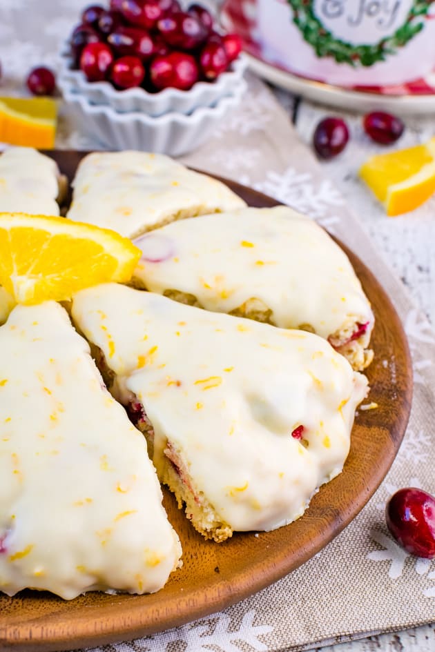 Glazed Cranberry Orange Scones Recipe - Food Fanatic