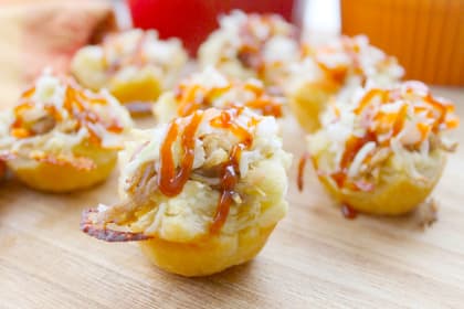BBQ Shredded Pork Cups with Cheese