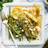 Mediterranean Salmon Sheet Pan Dinner Recipe - Food Fanatic