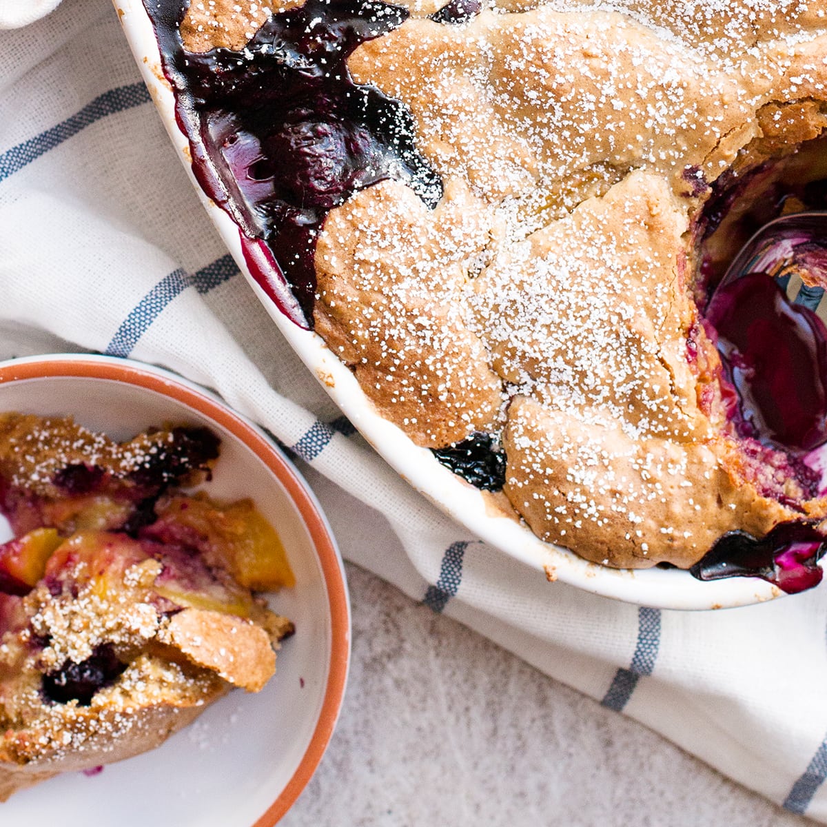 Oatmeal Cookie Blueberry Peach Cobbler Recipe-image