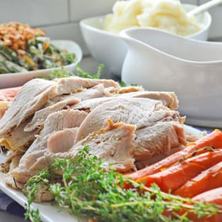 Instant pot turkey breast with carrots and homemade gravy photo