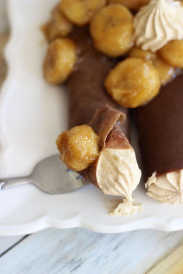 Chocolate Crepes with Peanut Butter Marshmallow Filling Pic