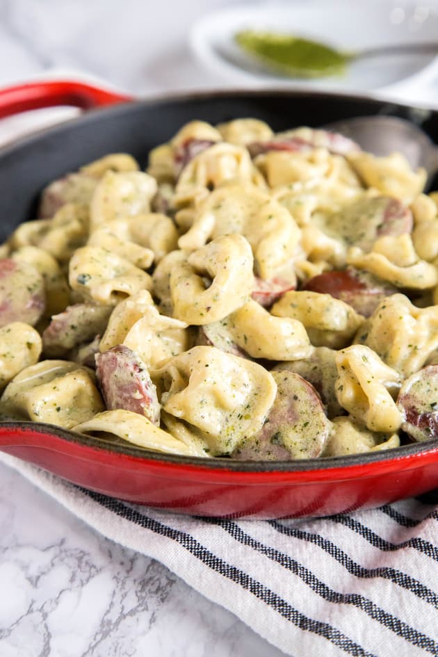 Creamy Pesto Tortellini Recipe Food Fanatic