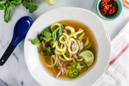 Thai Chicken Soup with Zucchini Noodles