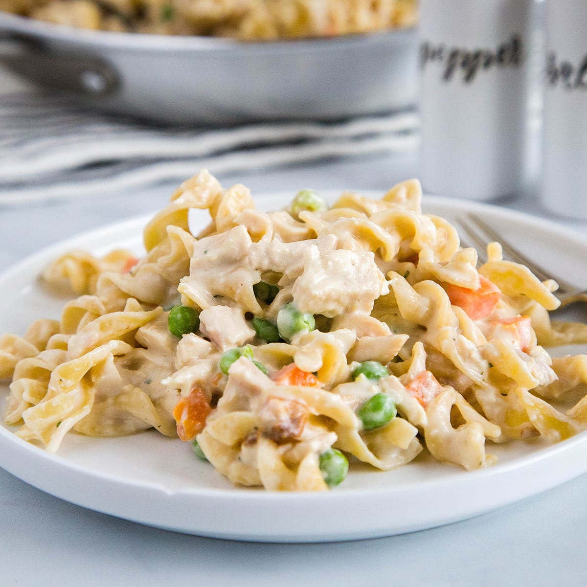 Chicken Pot Pie Noodles Recipe Embed Food Fanatic