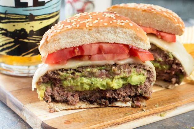 Bacon Wrapped Guacamole Burger Bombs Recipe Embed Food Fanatic