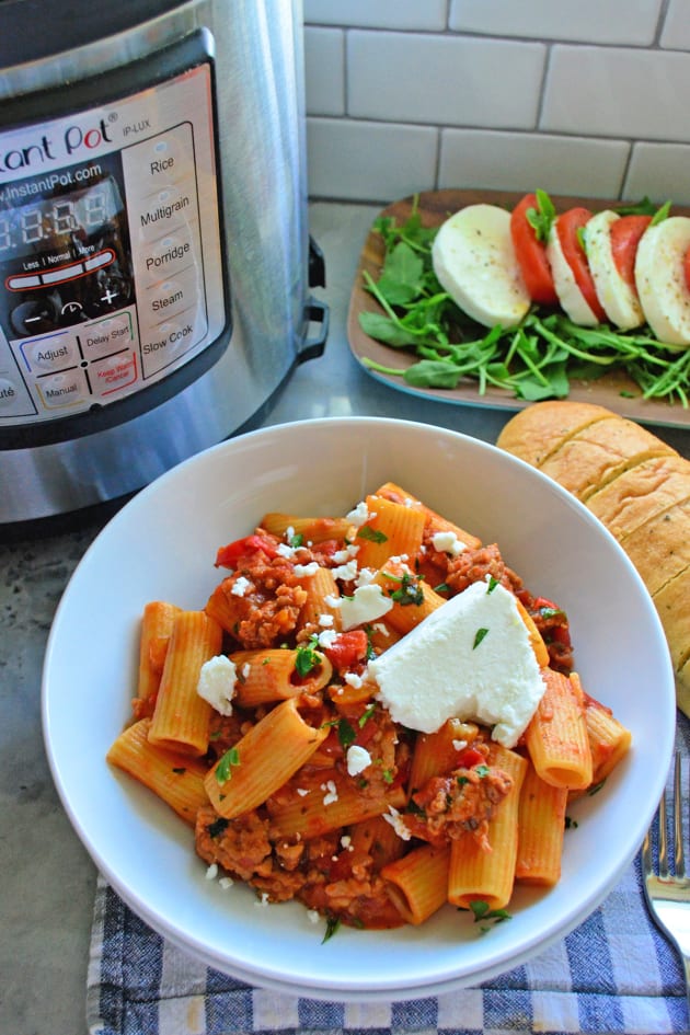 Instant Pot Sausage & Rigatoni with Goat Cheese Recipe - Food Fanatic