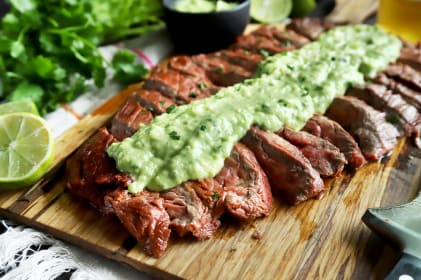 Chipotle Flank Steak with Avocado Salsa Recipe