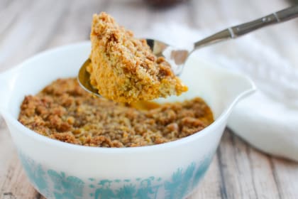 Carrot Casserole with Crumb Topping