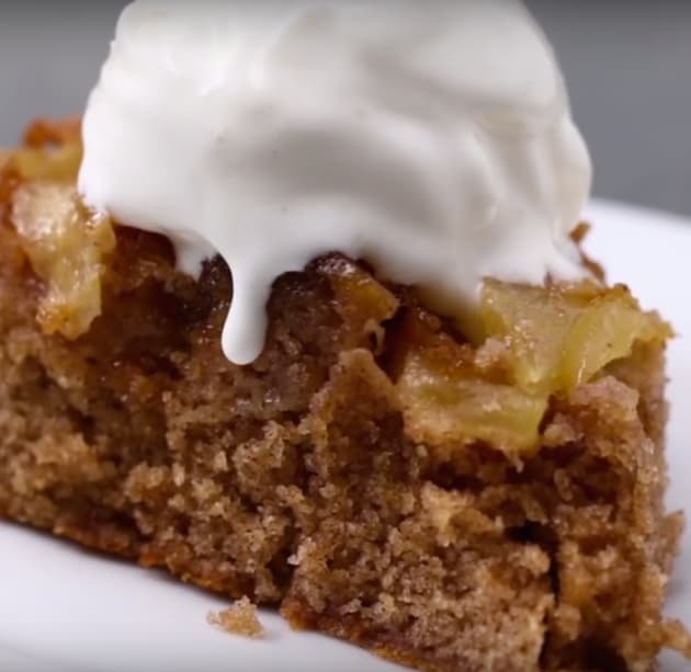 Slice of Apple Upside Down Cake