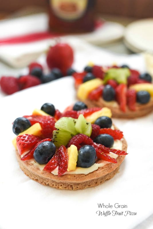 Fruit Waffle Pizzas by Nutritious Eats