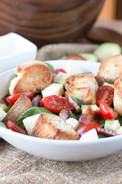 Avocado Caprese Panzanella Salad