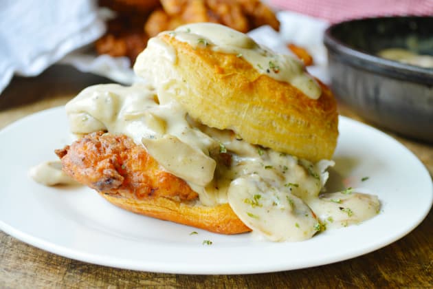 Chicken Biscuits with Mushroom Gravy Photo