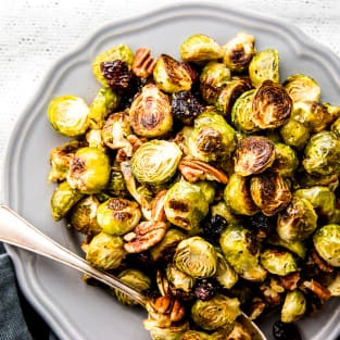 Cranberry pecan roasted brussels sprouts photo