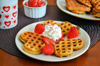 Valentine's Day Strawberry Waffles Recipe