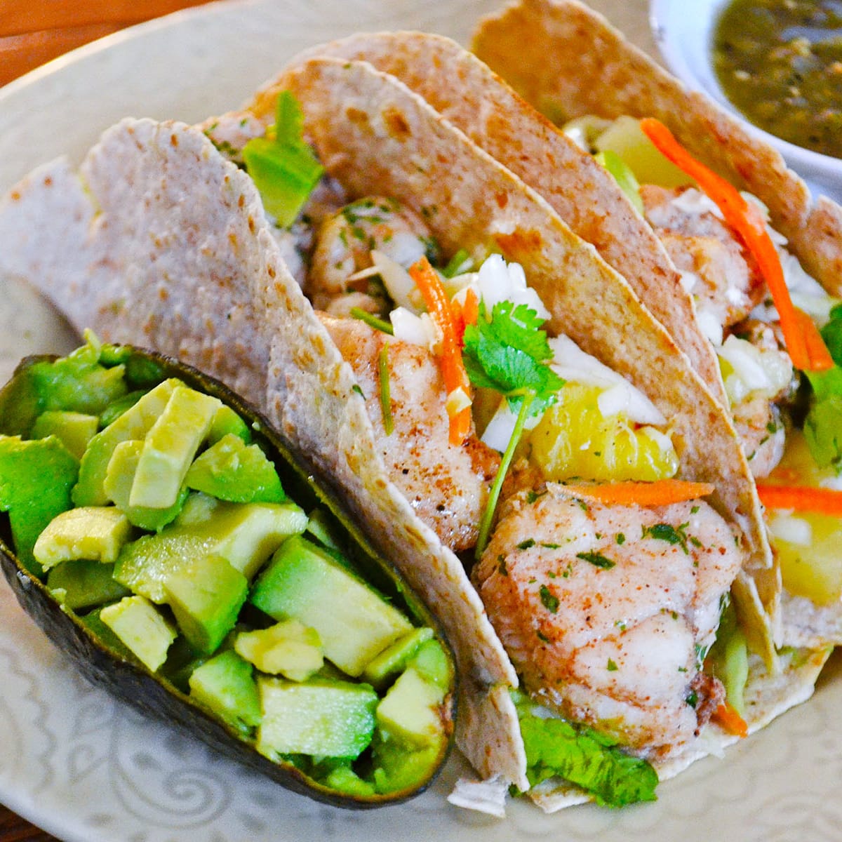 Jerk Fish Tacos With Pineapple Slaw Recipe Food Fanatic