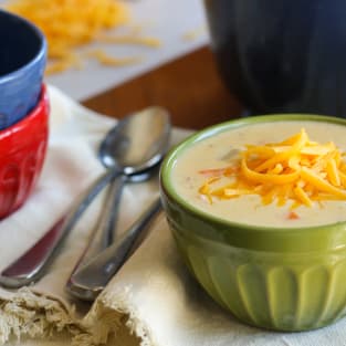 Gluten free cheddar cheese soup with ham photo
