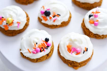 Gluten Free Pumpkin Cookies with Cream Cheese Frosting