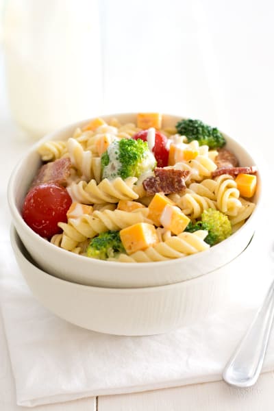 Bacon Cheddar Ranch Pasta Salad Recipe - Food Fanatic