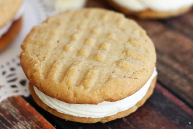 Peanut Butter White Chocolate Sandwich Cookies Photo