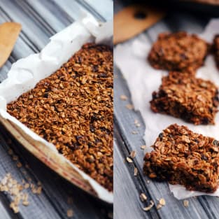Healthy homemade granola bars photo