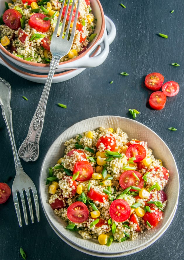 Quinoa Avocado Salad with Fresh Tomatoes and Sweet Corn - Food Fanatic