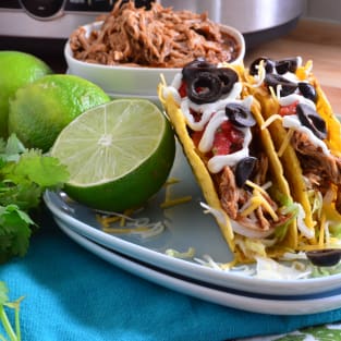 Slow cooker shredded chicken tacos photo