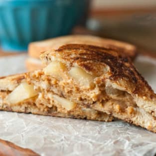 Apple pie grilled peanut butter sandwich photo