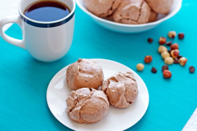 Hazelnut Cookies with Coffee and Chocolate