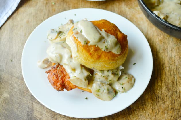 Chicken Biscuits with Mushroom Gravy Image