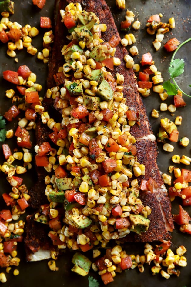 Grilled Salmon with Corn Avocado Salsa Pic