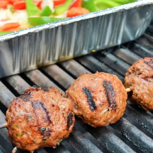 Grilled meatballs photo